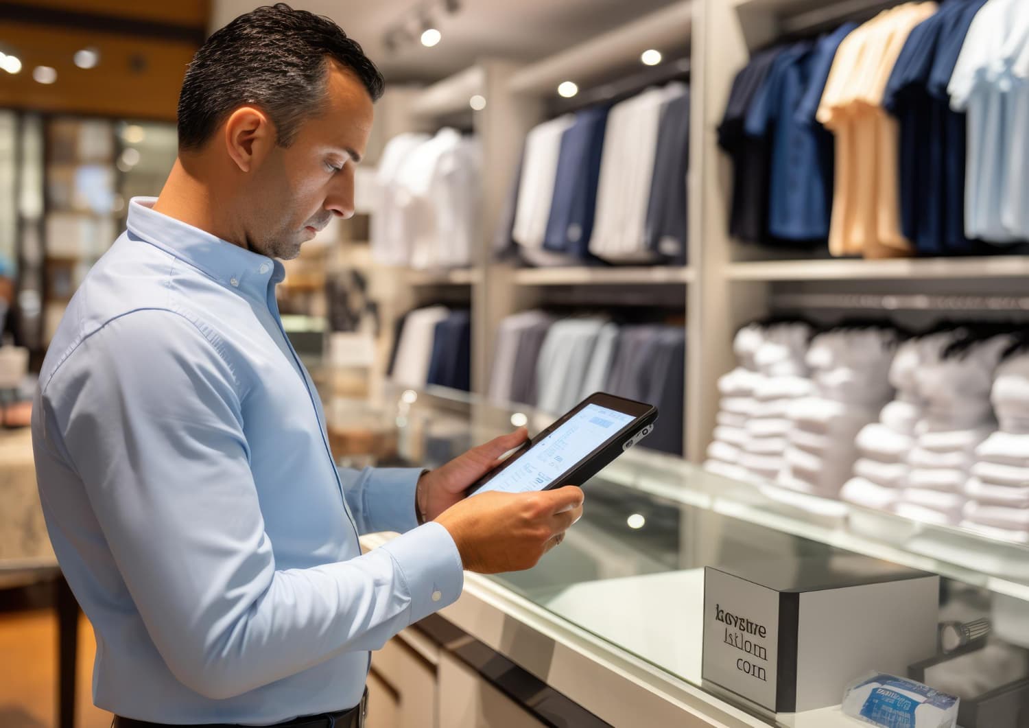 Tienda de retail moderna con tecnología y datos integrados